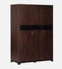 Madeline 3 Door Wardrobe With Drawer And Locker In Brown Finish
