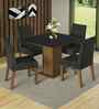 Madera 4 Seater Dining Set In Brown Finish