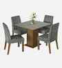 Madera 4 Seater Dining Set In Brown Finish