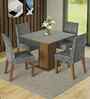 Madera 4 Seater Dining Set In Brown Finish