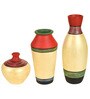 Madhubani Art Gold & Red Terracotta Floor Vase