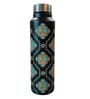 Madhubani Bird Art Print Black Stainless Steel 950ml Water Bottle