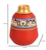 Madhubani Earthen Adelia (Set Of 2) Red Terracotta Table Vase