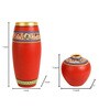 Madhubani Earthen Anaya (Set Of 2) Red Terracotta Floor Vase