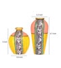 Madhubani Earthen Abra (Set Of 2) Yellow Terracotta Floor Vase