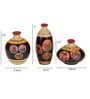 Madhubani Earthen (Set Of 3) Black Terracotta Table Vase