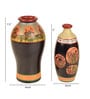 Madhubani Earthen Black & Orange Terracotta Floor Vase