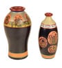 Madhubani Earthen Black & Orange Terracotta Floor Vase