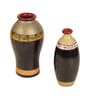 Madhubani Earthen Black & Orange Terracotta Floor Vase