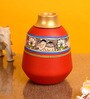 Madhubani Earthen Gazzel Red Terracotta Floor Vase
