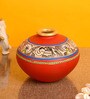 Madhubani Earthen Henlo Red Terracotta Floor Vase