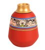Madhubani Earthen Gazzel Red Terracotta Floor Vase