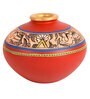 Madhubani Earthen Henlo Red Terracotta Floor Vase