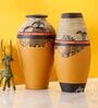 Madhubani Fish Motif (Set Of 2) Floor Vases