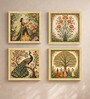 Madhubani Folk Nature Set of 4 Framed Posters