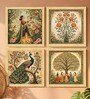 Madhubani Folk Nature Set of 4 Framed Posters