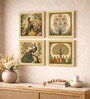 Madhubani Folk Nature Set of 4 Framed Posters
