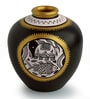 Madhubani Matka Black & White Terracotta Table Vase