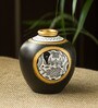 Madhubani Matka Black & White Terracotta Table Vase