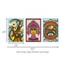 Madhubani Multicolour Canvas Framed Spiritual Art Print Set of 3