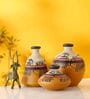 Madhubani Tattoo Art (Set Of 3) Table Vase