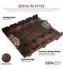 Madhubani Work Mango Wood Square Tray & Brass Handles
