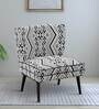 Madigan Fabric Slipper Chair In White & Black Colour