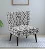 Madigan Fabric Slipper Chair In White & Black Colour