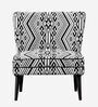 Madigan Fabric Slipper Chair In White & Black Colour