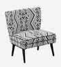Madigan Fabric Slipper Chair In White & Black Colour