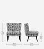 Madigan Fabric Slipper Chair In White & Black Colour