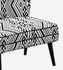 Madigan Fabric Slipper Chair In White & Black Colour