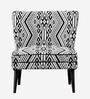 Madigan Fabric Slipper Chair In White & Black Colour