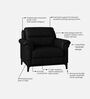 Madison 2.0 Leatherette 1 Seater Sofa In Onyx Black Colour