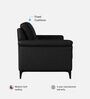 Madison 2.0 Leatherette 1 Seater Sofa In Onyx Black Colour