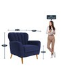 Madison Velvet Lounge Chair in Blue Colour