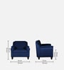 Madison Fabric 1 Seater Sofa In Cool Cobalt Colour
