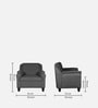Madison Fabric 1 Seater Sofa in Grey Colour