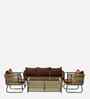 Madrid Rope 2+1+1 Sofa Set In Brown Finish