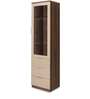 Maestro Curio Cabinet in Walnut with Sand Beige Finish