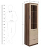 Maestro Curio Cabinet in Walnut with Sand Beige Finish