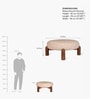 Maeve Round Ottoman In Cognac Amber Oak Finish