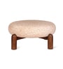 Maeve Round Ottoman In Cognac Amber Oak Finish