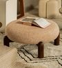 Maeve Round Ottoman In Cognac Amber Oak Finish