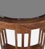 Magellan Mango Wood End Table In Tubbaq Finish With Brown Tinted Glass Top