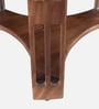Magellan Mango Wood End Table In Tubbaq Finish With Brown Tinted Glass Top