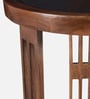 Magellan Mango Wood End Table In Tubbaq Finish With Brown Tinted Glass Top