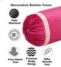 Magenta and Cream Stripes TC Velevt 2 Bolster Covers