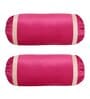 Magenta and Cream Stripes TC Velevt 2 Bolster Covers