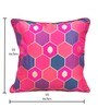 Magenta Silk blend Honeycomb Brocade 16x16 inches Cushion Covers (Set of 2)